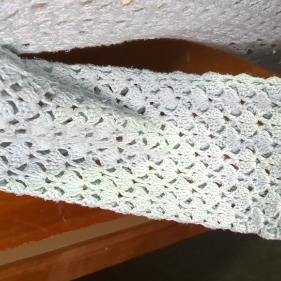 TRIBAL* boho bell sleeve picot trim tie front crochet long sleeve XL cardigan - Picture 3 of 10